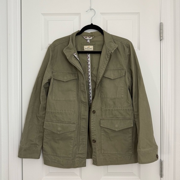 Marine Layer Harriet Green Utility Jacket Women’s Medium Cotton Drawstring Zip - Picture 1 of 11